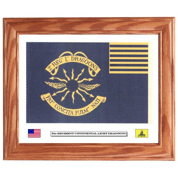 Framed American Revolution Flag...2nd Light Dragoons