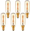 LiteHistory Dimmable T6 led Bulb 25W Candelabra led 2200K Amber 120lm 2W e12 T25 led Bulb 6Pack