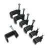 On1shelf® Black Flat Cable Clips with Fixing Nail 12mm 50 Pieces