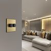 BG Electrical Intelligent Double Wall Dimmer Switch, 2 Way, Screwless Front Plate, Evolve, Satin Brass, 200W, PCDSB82B