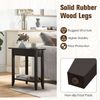 2-Tier Wedge Narrow Side Table Home & Bottom Storage Rack, Solid Rubber Wood Leg