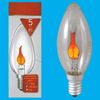 4x 5W Clear Flicker Flame Candle Light bulbs SES E14 Small Screw Decorative Lamp