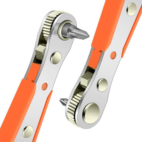 OSDUE Ratchet Wrench Magnetic, 110 mm 1/4 Inch Ratchet Reversible Screwdriver, Mini Ratchet Wrench for Gadgets, Cars, Homes, Machines and Other Devices