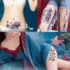 Yesallwas Tattoo Stickers, Rose Blue, Flowers, Set of 8, Purple, Rose, Rose, Stylish, Waterproof, Long Lasting, Tattoo Stickers, Arms, Legs, Chest, Women, Women, Body Stickers, Blue Rose tattoos Stickers, 3.5 x 7.5 inches (9 x 19 cm), Blue