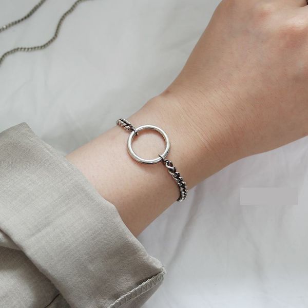 Silver 925 volume ring men women oil painting chain bracelet