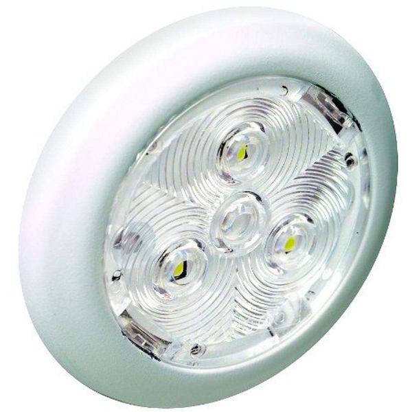 7cm Round LED White Plastic Interior/Exterior Light, Blue