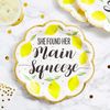 Sparkle and Bash 48-Pack Lemon Party Plates, She Found Her Main Squeeze (9 in)