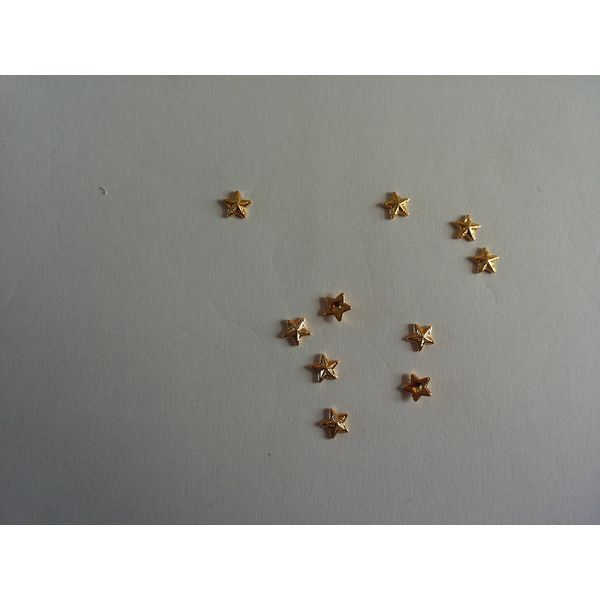 10Pcs/Lot 4 * 4mm Gold Star Metal Alloy Nail Art Decorations 3D DIY Nail Stickers Jewelry Nail Charms Plus Nail Glue