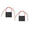 PATIKIL 5uF 450V CBB61 Capacitor, 2Pcs Ceiling Fan Capacitor, Black, Rectangular, Polypropylene