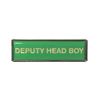 Deputy Head Boy Rectangle Polydome Budget Badge (Silver Finish) (Green)