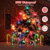 Solar Candy Cane Pathway Light Outdoor Christmas Decor Stake Lamp 8 Light Modes
