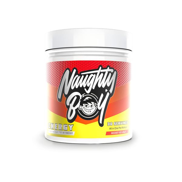 Naughty Boy High Energy Pre Workout Powder with Beta Alanine, Citrulline & Caffeine Supplements for Men & Women Clinically dosed Energy Drink - 390g/30 Servings (Rocket Ice Lolly)