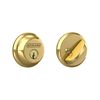SCHLAGE B60N505 Deadbolt, Keyed 1 Side, Bright Brass