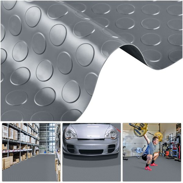 Garage Floor Mat Anti-Slip Floor Runner Protect Cover Trailer Grey 13x5 Ft