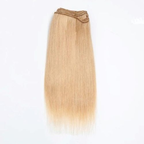 W0024S-01 MOREZMORE Try Sample Doll Hair Weft 12" 1 ft Straight Golden Blonde Natural Goat Hair Weft for Dolls or Puppets