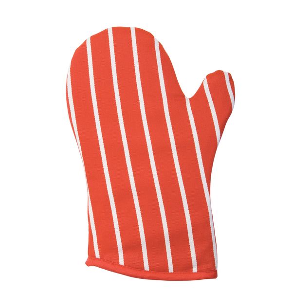 Classic Butcher's Stripe Oven Gauntlet in Red