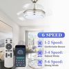 Retractable Ceiling Fan with Lights and Remote with APP Control, 3 Color Change,