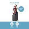 KitchenCraft Kitchen Scissors Set with Block, Multi Purpose Shears 4 Piece Set, Black