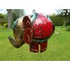 Hanging Metal Elephant Ornament Tea light Holder - Red