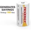 Tenergy Combo: 8pcs D Size 5000mAh NiCd Button Top Rechargeable Batteries