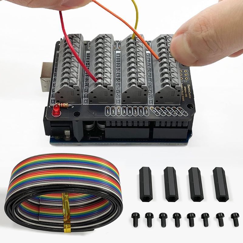 ELECTROCOOKIE Uno Terminal Block Shield Kit, Compatible for Arduino Uno ...