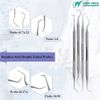 7 Pcs Oral Hygiene Kit Plaque Remover Professional Dental Picks for Teeth, Scraper, Serrated Tweezers, Mouth Mirror, Double Ended Picks for Gum Care Cleaning Set - Stainless Steel with Carrying Case