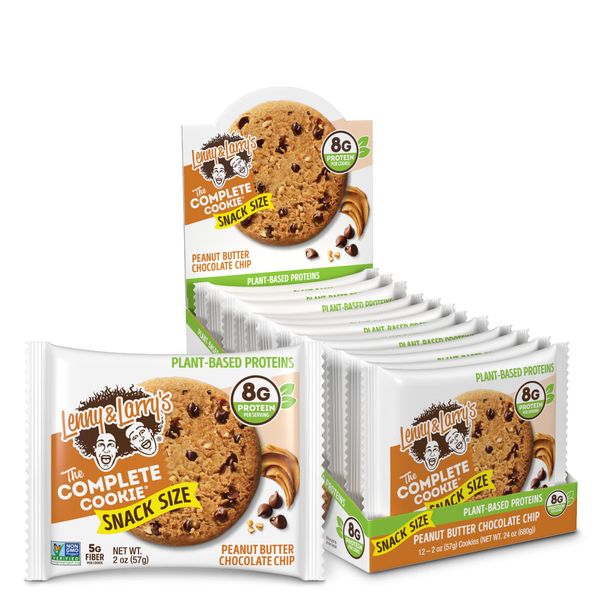 Lenny & Larry's The Complete Cookie, Peanut Butter Chocolate Chip, Soft Baked, 8g Plant Protein, Vegan, Non-GMO, 2 Ounce Cookie (Pack of 12)