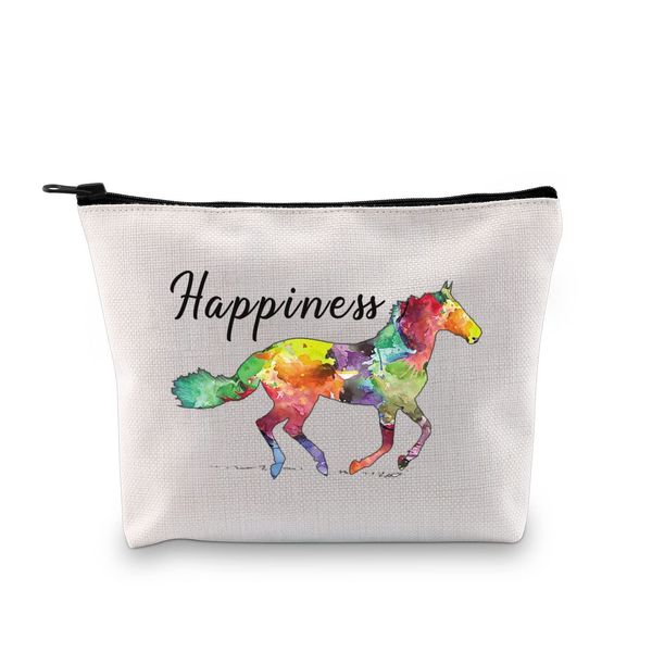 Happiness Horse Gift Horse Makeup Bag Horse Gift for Mother Horse Lover Gift Animal Lover Zipper Pouch, Glück Ku, modisch