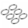 sourcing map Spring Oval Ring, 6Pcs 2.36 Inch Round Spring Snap Clip Trigger Spring Keyring Buckle for Bags Purses Keychain, Silver Tone