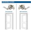 3PK Home Remodeling Privacy Door Lever Handle for Bed/Bath Interior Keyless Lock