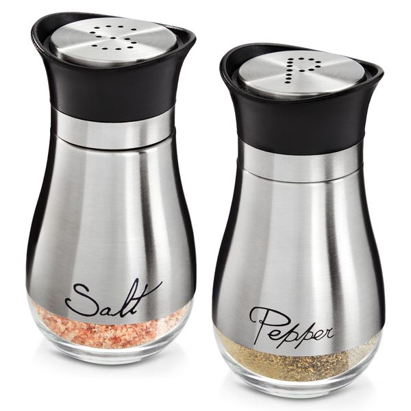 Juvale Salt and Pepper Shakers, Stainless Steel, 4 Inch