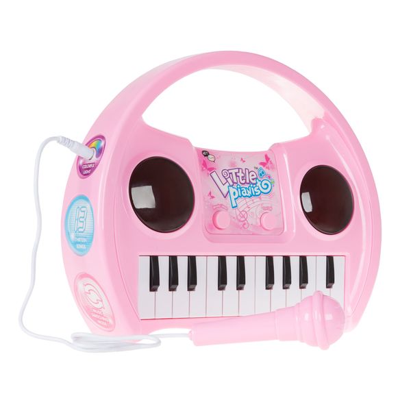 Kids Karaoke Machine with Microphone, Includes Musical Keyboard & Lights - Battery Operated Portable Singing Machine for Boys and Girls by Hey! Play!