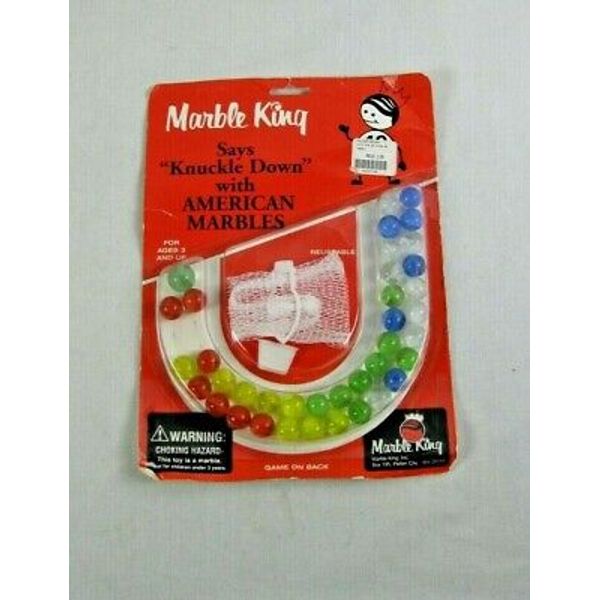 Vintage Marble King Glass Marbles Original Package Toy Knuckle Down American