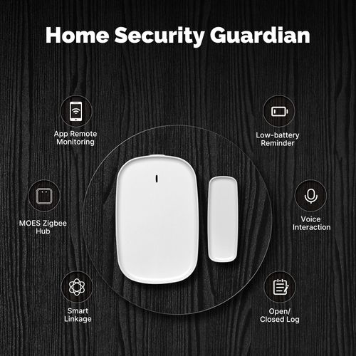 MOES ZigBee Smart Door Window Sensor Detector Home Alarm System Alexa Google APP