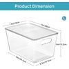 6PACK Clear Stackable Storage Bins with Lids Large Plastic Containers w/ Handle