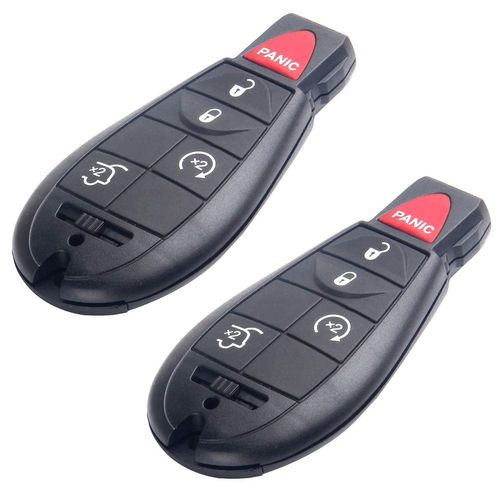 ANGLEWIDE keyless Key fob Replacement for Chrysler Town & Country for Dodge Challenger Charger Durango Grand Caravan Journey Ram 1500 for Jeep Grand Cherokee for Dodge Ram 2500 2008-2015 X 2 pcs