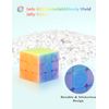 ROXENDA Speed Cube Set, 2X2 3X3 Pyramid Speed Cube Stickerless Fast Cube with Instruction (Jelly cube set)