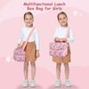 Kasgo Lunch Bag for Girls, Insulated Toddler Lunch Box Bag Dual Compartments Kids Cooler Bag with Detachable Adjustable Shoulder Strap for School Picnic, Pink Cat