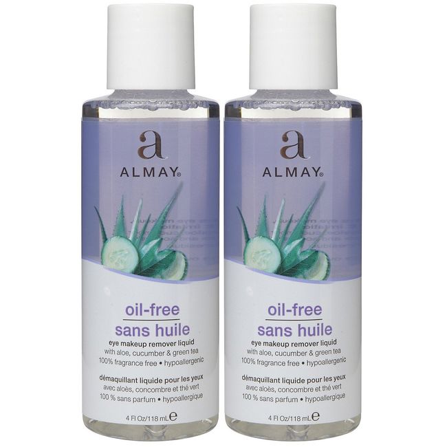 Almay Oil, Free Eye Makeup Remover Liquid - 4 oz - 2 pk