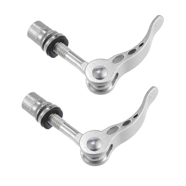 X AUTOHAUX Bicycle Seatpost Quick Release Pin Seatpost Skewer Bolt 6mm Aluminum Alloy 2pcs Silver 8mm