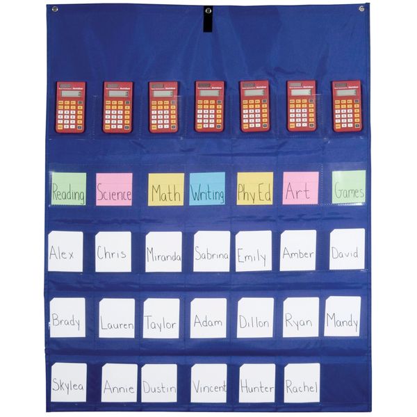 School Smart Calculator-Multi-Use Pocket Chart, 35 Pockets, 30 x 38 Inches