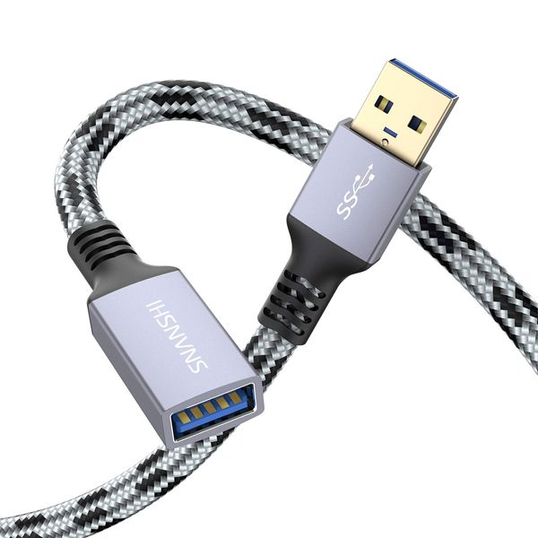 SNANSHI USB Extension Cable 25 ft, USB Extender Nylon Braided USB 3.0 Extension Cable for Webcam,Printer,USB Mouse/Keyboard, Flash Drive,USB Light