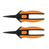 Fiskars Micro-Tip Pruning Snips Garden Clippers - Plant Cutting Scissors with Sharp Precision-Ground Non-Stick Blade - 2-Count