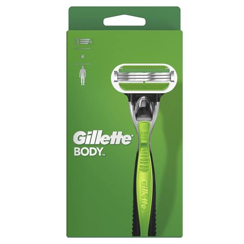 Gillette Men's Body Razor, Body Razor + 1 Razor Blade with Triple Blade, Wet Razor Men, Green