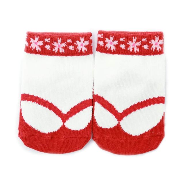 Aenac 985027-12 Baby Socks, Girls, Made in Japan, Japanese Pattern, 3.5-4.7 inches (9-12 cm), Red