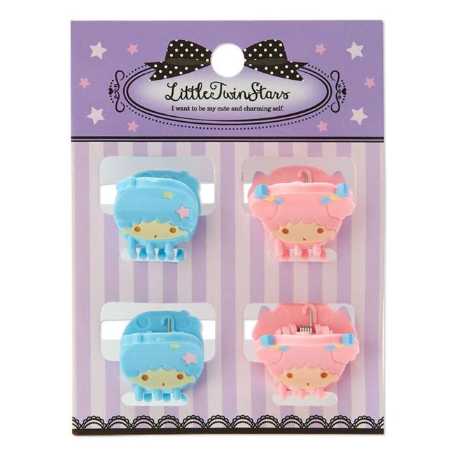 Sanrio 178438 Little Twin Stars Mini Hair Clip, Approx. 0.8 x 1.0 x 0.8 inches (2 x 2.5 x 2 cm), ABS Resin