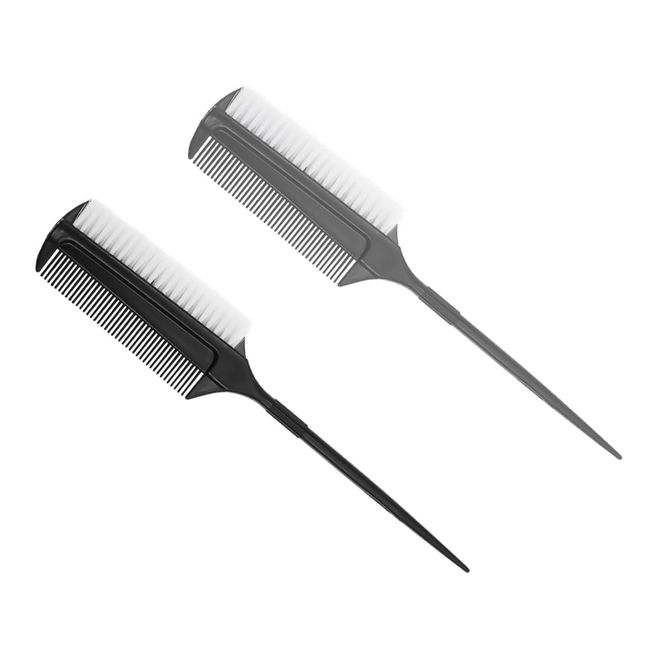 Haarfärbepinsel Set, 2 Stück Farbpinsel Haare, Pinsel zum Haare Färben, Haarfarbe Bürste, Haarfärbekamm für DIY Haarfärbe Haarfärbemittel Salon Friseur Werkzeug Farb Pinsel Breit,Noir + Blanc