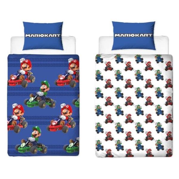 Super Mario 9618 Single Bed Cover, Duvet Cover + Pillow Cover Set, Reversible Sheet, Character