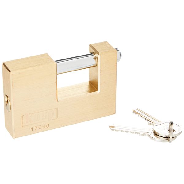 Kasp 170 K17090D Mono Brass Block Lock, Multicolor, 90 mm