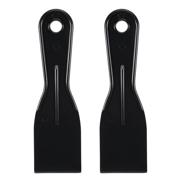 sourcing map Putty Scraper 2" ABS Plastic Spatula Drywall Patch Repair Spreader Wall Covering Smoother Black 2Pcs